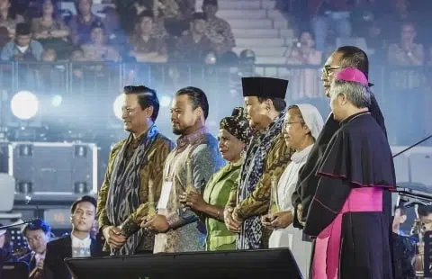 Hadiri Perayaan Natal Nasional, Presiden Prabowo Sampaikan Terima Kasih ke Kapolri & Panglima TNI