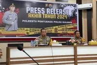 Polresta Pontianak Gelar Konferensi Pers Akhir Tahun 2024. Foto/Istimewa. 