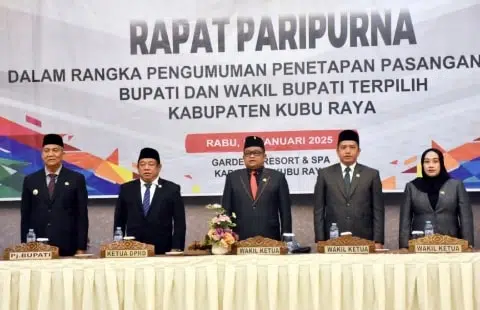 Pj Bupati Kubu Raya Hadiri Rapat Paripurna Penetapan Pasangan Calon Bupati dan Wakil Bupati