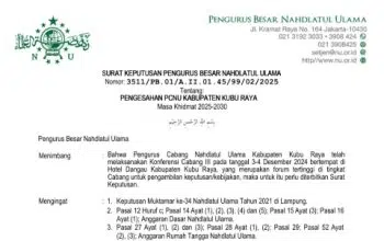 Berikut ini Susunan Struktur PCNU Kubu Raya 2025-2030