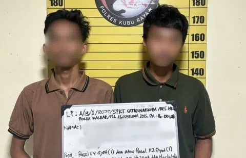 Polisi Tangkap Dua Remaja Pengedar Sabu di Kecamatan Kakap Kubu Raya. Foto/Istimewa. 