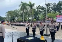 Polresta Pontianak Gelar Upacara Pelepasan Purna Bhakti Personel. Foto/Istimewa. 