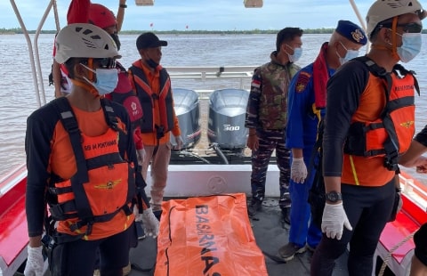 Korban Tenggelam di Muara Jungkat Ditemukan tim SAR Gabungan. Foto/Istimewa. 