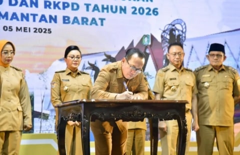 Hadiri Musrenbang RPJMD dan RKPD Provinsi Kalbar, Bupati Sujiwo Komitmen Percepat Pembangunan Kubu Raya. Foto/Istimewa. 
