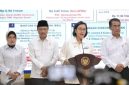 Kepala Badan Pusat Statistik (BPS) Amalia Adininggar Widyasanti, Menteri Sosial Saifullah Yusuf, Menteri Keuangan Sri Mulyani, dan Menteri Pertanian Andi Amran Sulaiman menyampaikan keterangan pers usai rapat terbatas bersama Presiden Prabowo di Istana Merdeka, Jakarta, Senin, 2 Juni 2025. Foto/Istimewa. 
