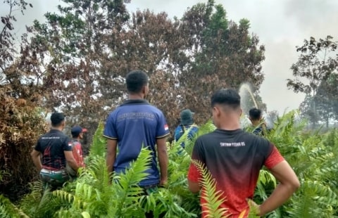 Tim Gabungan TNI-Polri Padamkan Karhutla di Rasau Jaya