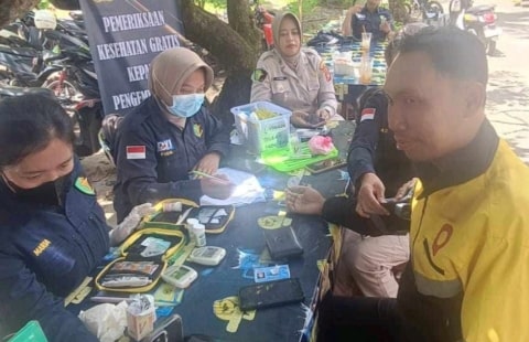 Polres Kubu Raya Cek Kesehatan Gratis Untuk Driver Ojol
