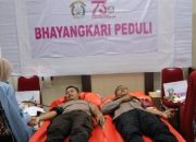 Polres Kubu Raya Peringati Hari Bhayangkara ke-79 Dengan Bakti Kesehatan Donor Darah