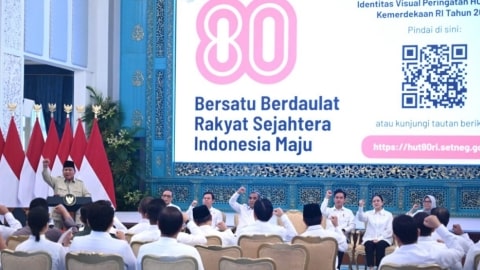 Presiden Republik Indonesia, Prabowo Subianto secara resmi meluncurkan logo dan tema Hari Ulang Tahun (HUT) ke-80 Kemerdekaan Republik Indonesia yang digelar di Istana Negara, Jakarta, pada Rabu, 23 Juli 2025. 
