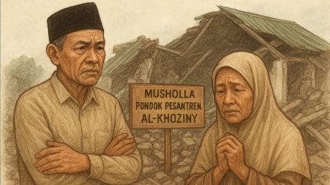 Ketegaran Orang Tua Korban Runtuhnya Musholla Pondok Pesantren Al-Khoziny KALBAR SATU ID - Matahari mulai bergerak ke arah barat menandakan hari mulai sore ketika kabar duka menyelimuti desa buduran. Mushola Pondok Pesantren Al Khoziny, tempat santri setiap hari menimba ilmu dan menunaikan shalat berjamaah, tiba-tiba runtuh. Jerit tangis santri yang selamat bercampur dengan hiruk-pikuk warga yang berusaha mengevakuasi korban. Di antara kerumunan, tampak wajah-wajah orang tua yang pucat menahan cemas. Mereka berlari menuju pesantren dengan hati berdebar, berharap anak mereka baik-baik saja. Pak Rahman, seorang petani sederhana asal Sampang menemukan putranya telah terbujur kaku. Air matanya mengalir deras, namun ia mencoba menahan diri. Dengan suara serak ia berbisik, "Anakku… kau pergi terlalu cepat. Tapi ayah ikhlas, karena kau pergi di rumah Allah, sedang belajar untuk menjadi anak saleh." Sementara itu, Ibu Siti Surabaya yang anaknya mengalami luka parah, duduk di tepi mushola yang roboh. Tangannya gemetar, namun ia tetap menatap langit sambil melafalkan doa. "Ya Allah, berilah kekuatan pada kami. Jika Engkau izinkan anakku sembuh, jadikan ia lebih kuat imannya. Jika Engkau panggil ia pulang, jadikan ia syahid di sisi-Mu." Ketegaran para orang tua korban membuat banyak warga tertegun. Meski hati mereka hancur, bibir mereka tetap basah oleh doa. Mereka menerima musibah itu bukan dengan putus asa, melainkan dengan penuh tawakal. Hari-hari berikutnya, orang tua korban saling menguatkan. Mereka mendirikan tenda doa di dekat reruntuhan mushola, membaca Al-Qur’an setiap malam, dan bertekad membangun kembali mushola yang roboh. "Kami kehilangan anak-anak kami, tapi mushola ini harus kembali berdiri. Sebab di sinilah iman mereka tumbuh," kata salah seorang ayah dengan mata berkaca-kaca. Peristiwa itu mengajarkan pada seluruh warga bahwa ketegaran bukan berarti tidak menangis, melainkan mampu tetap berdiri meski diterpa badai. Para orang tua korban menjadi teladan: dalam duka mereka tetap ridha, dalam kehilangan mereka tetap percaya pada takdir Allah, dan dalam musibah mereka tetap bersyukur karena anak-anak mereka wafat dalam keadaan berjuang menuntut ilmu agama. Penulis: Facebook, Mar Sud.