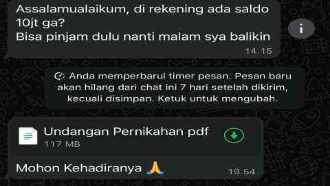 Nomor WhatsApp Bahasan Diretas, Pelaku Gunakan untuk Modus Pinjam Uang