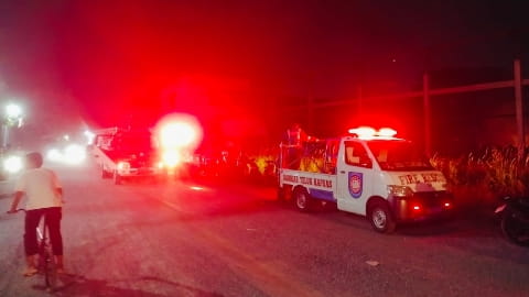 Gudang Produksi Kasur di Sungai Raya Ludes Terbakar